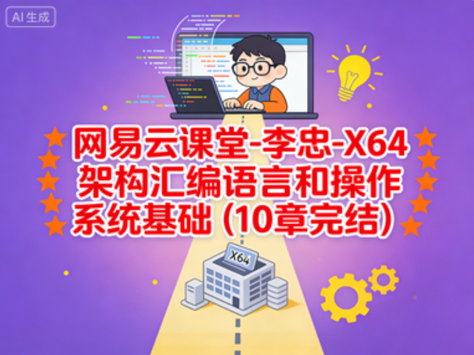 网易云课堂-李忠-X64架构汇编语言和操作系统基础（10章完结）
