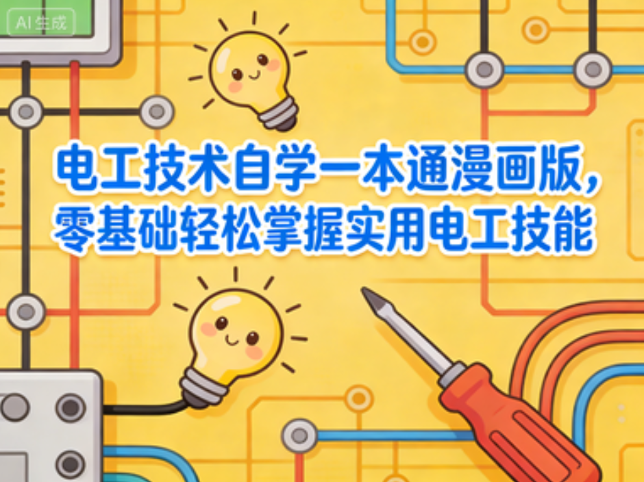 电工技术自学一本通》漫画版，零基础轻松掌握实用电工技能