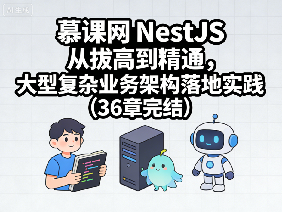 慕课网 NestJS 从拔高到精通，大型复杂业务架构落地实践（36章完结）