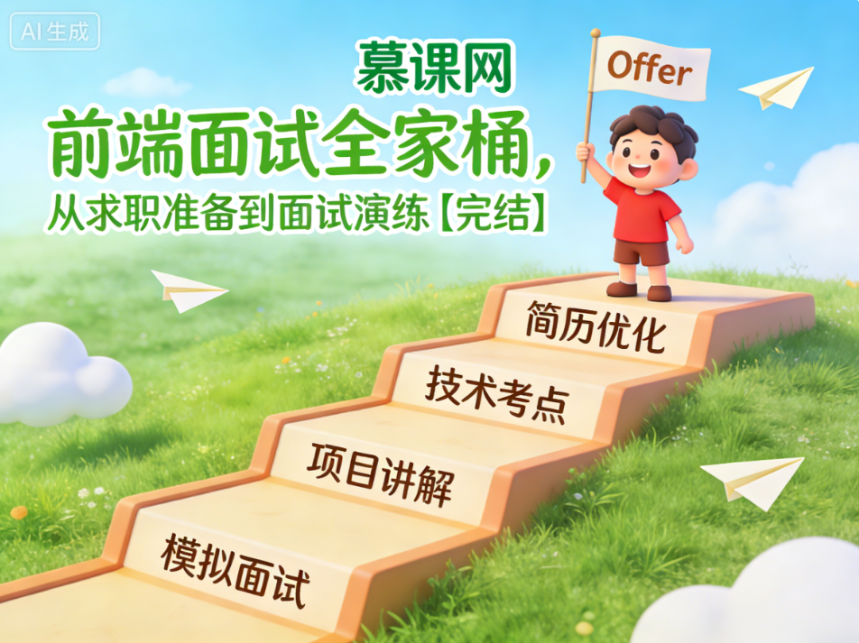 慕课网 前端面试全家桶，从求职准备到面试演练【完结】