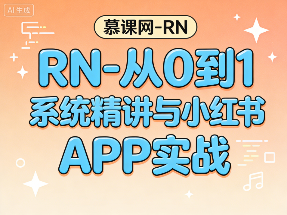 慕课网-RN从0到1系统精讲与小红书APP实战