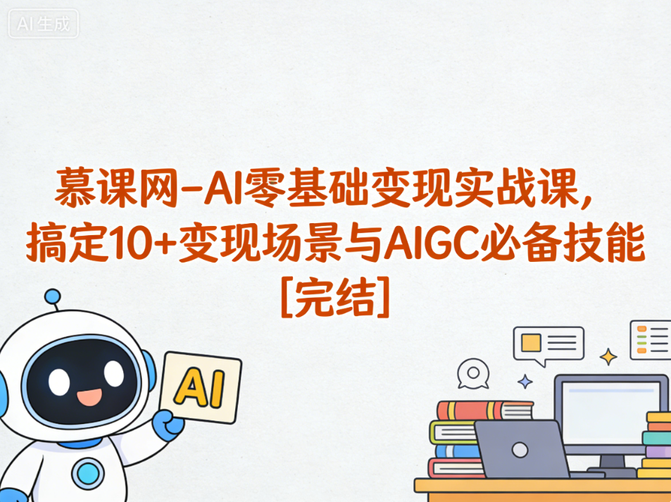 慕课网-AI零基础变现实战课，搞定10+变现场景与AIGC必备技能[完结]