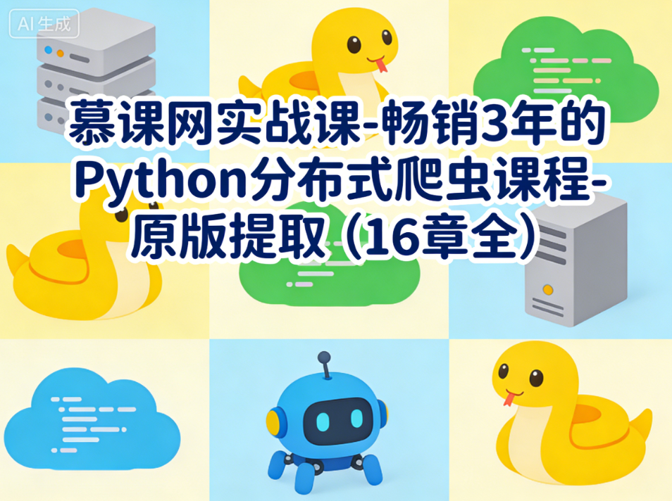 慕课网实战课-畅销3年的Python分布式爬虫课程-原版提取（16章全）